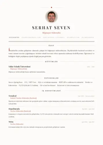 Bilgisayar Mühendisi CV Örnekleri cv indir